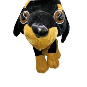 Six Flags Dog Stuffed Animal Plush Floppy Ears BIG Eyes Bobble Head 12"